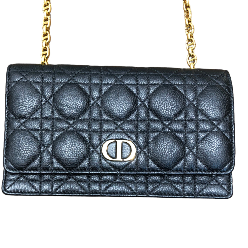 Christian Dior Calo Belt Bag Pouch Calf Leather Shoulder Bag Black